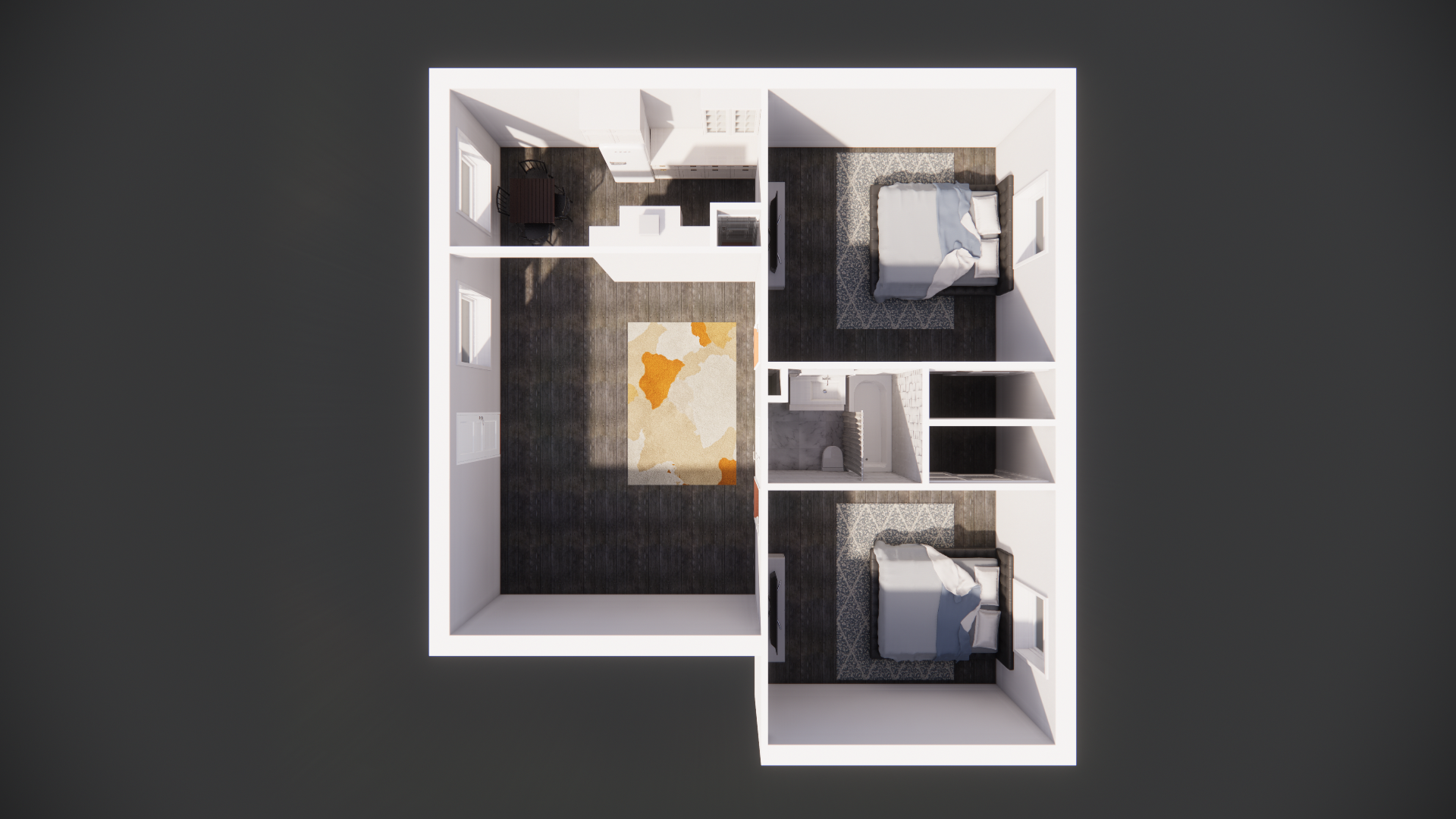 2 bedroom 1 bath